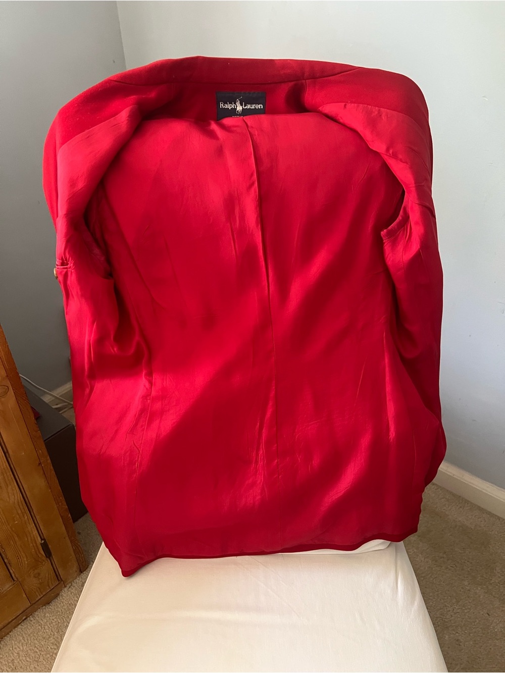 Ralph Lauren Women’s Size 10 Red Wool Gabardine Blazer - Picture 6 of 7